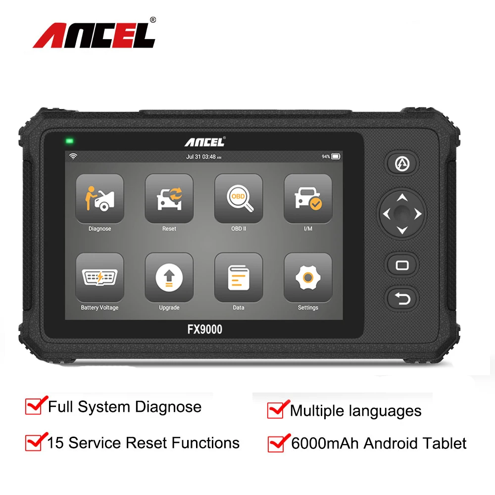 Ancel FX9000 OBD2 диагностический сканер полный Системы инструмент ПП TPS масло IMMO сброс 15