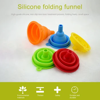 

Home Kitchen Dropship Useful Folding Funnel Style Funnel Protable Mini Silicone Gel Folding Kitchen Cooking Tools Accessories