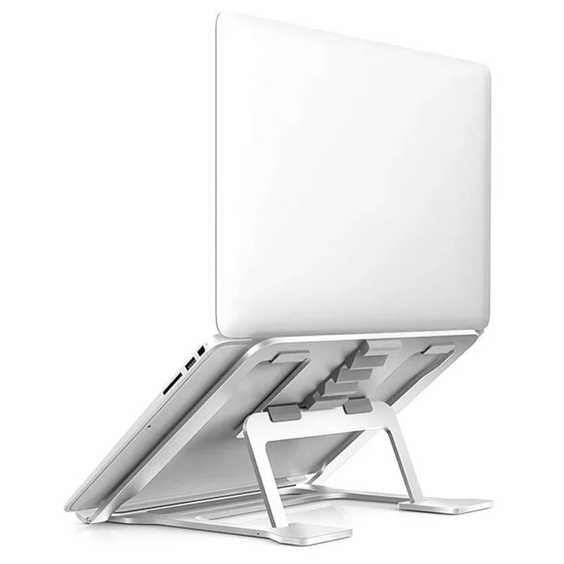 

Adjustable Aluminum Laptop Stand, Compatible with Apple Mac MacBook 10 To 14 inch Laptop, Ventilated Ergonomic Desktop Bench Mou