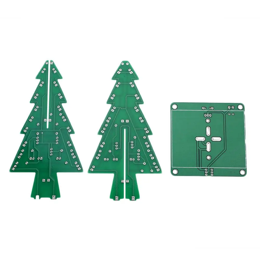 3D Christmas Trees DIY Kit LED Light Flash 3 Colors Circuit Gift Decor