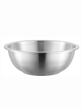 

New Stainless Steel Basin 304 Thickened Salad Bowl Soup Bowl Round Korean Kitchen Soup Bowl Diameter 18cm 22cm 26cm 30cm