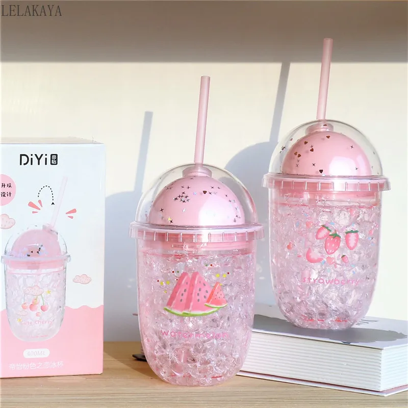Summer Drinking Cup For Adults 550ml&450ml With Straw Ice Glasses