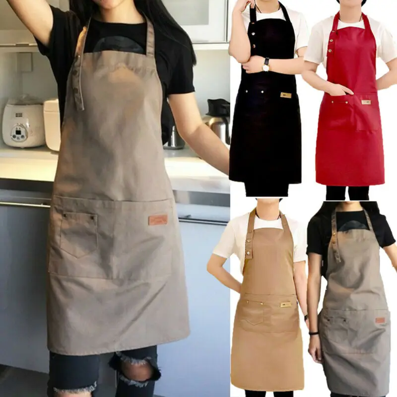 Men Women Crafts Adjustable Woodworking Apron Heavy Duty Water Resistant Workshop Tool Pockets
