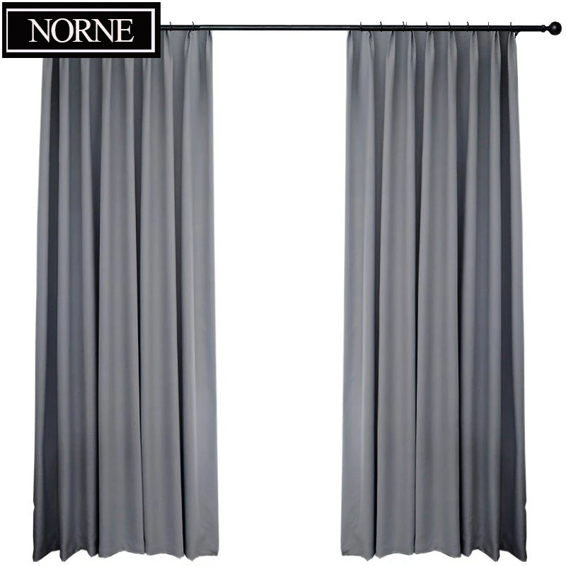 

NORNE Modern Grey Blackout Curtains For Window Treatment Blinds Custom-Maded Drapes Blackout Curtains For Livingroom Bedroom
