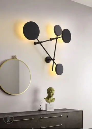 

lyustra lampa Nordic living room wall lamp modern minimalist creative personality round warm aisle bedroom LED