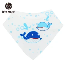 Давайте сделаем 1 шт. детские нагрудники мягкие хлопковые Слюнявчики для кормления Мультяшные Зебра динозавр лев печать 7-9 месяцев Мальчики Девочки Слюнявчики полотенце