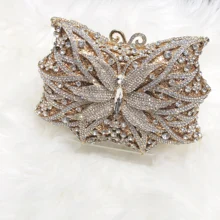 Новейшая женская сумка-клатч с бриллиантами и бабочкой, Роскошная сумочка с кристаллами для свадебной вечеринки, вечерняя сумочка, дамская сумочка с камнями