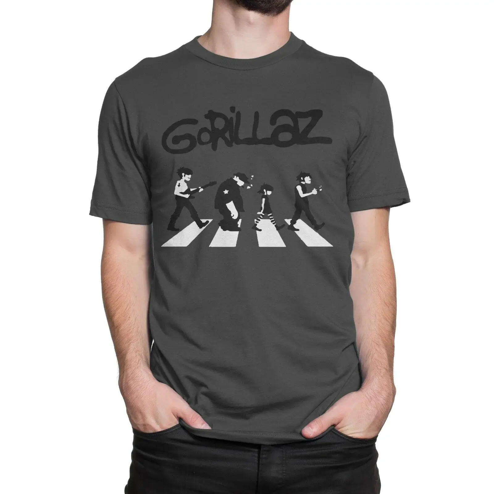 Целлюлозная фантастика Лето 2019 Gorillaz Abbey Road Виртуальная рок группа футболка