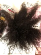 Extensiones de cabello humano Afro rizado para mujer negra, 4 mechones, extensión Natural, Clip de pelo rizado, Color 1b, Super Icon, 8-20 pulgadas