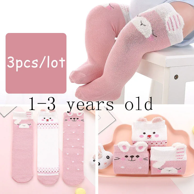 1-3 years old M 3 пар/упак. Детские облегающие Гольфы с рисунком Гольфы Calcetines, носки для новорожденных девочек - Цвет: 1-3 years old M