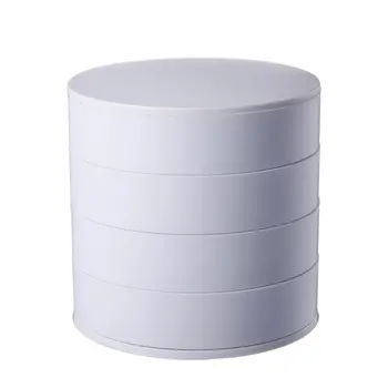 

Creative 4-Layer Earrings Jewelry Storage Box Exquisite Folding Jewelry Box With Lid Dust-Proof Box 360 Degree Rotating