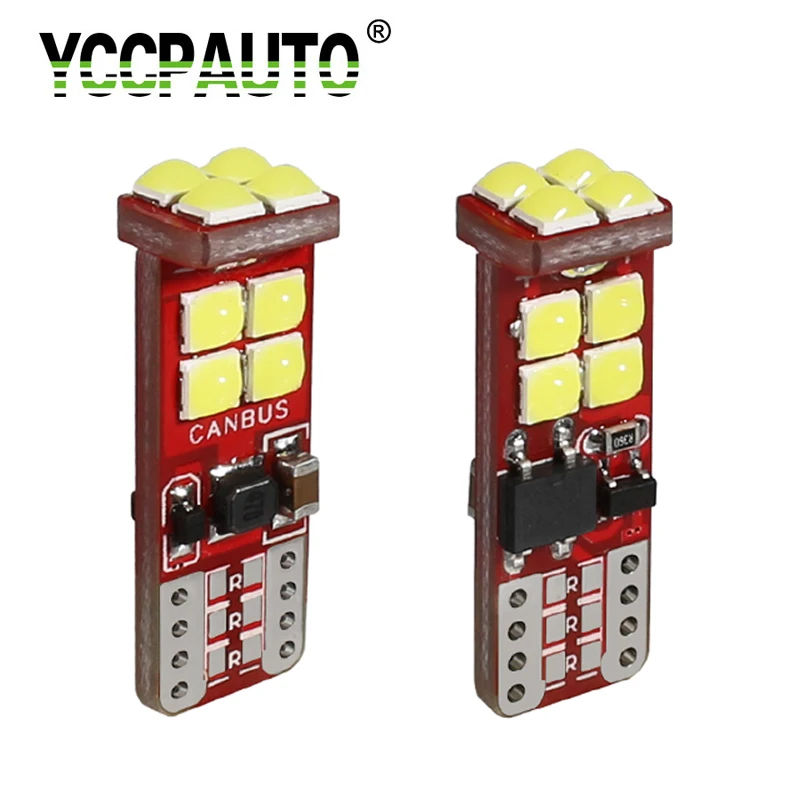 YCCPAUTO 2 шт. супер яркие светодиодные лампы T10 3030 Canbus без ошибок W5W светодиодный