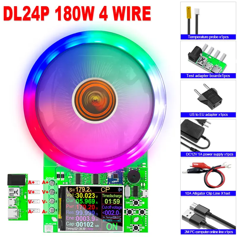 DL24/P Color 2.4" APP DC USB tester electronic load 18650 battery capacity monitor discharge charge power meter supply checker image 1