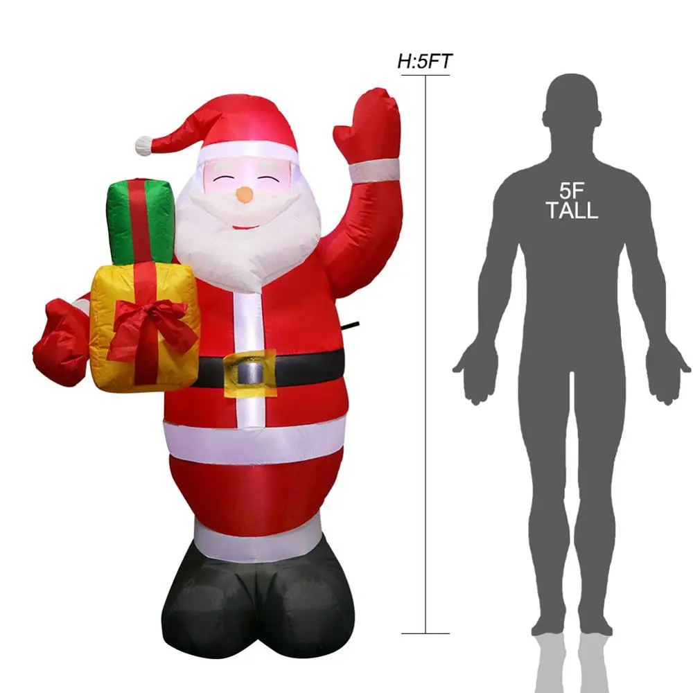 Santa Claus A Надувной Рождественский Снеговик Санта 5ft гигантский надувной снеговик Сад Двор рождественские украшения Новогодний фестиваль вечерние реквизиты - Цвет: Santa Claus A