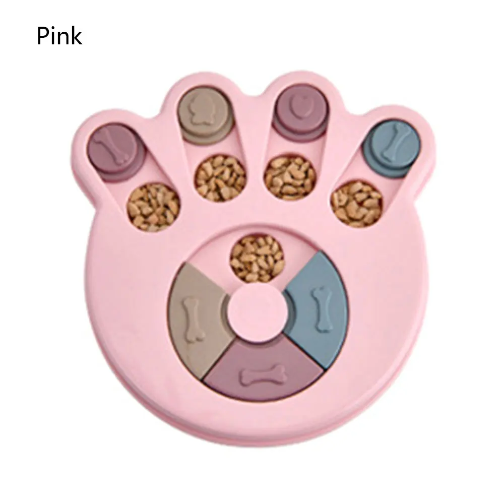 Креативный дозатор корма для домашних животных миска для собак многофункциональные развивающие игрушки для собак анти дроссель следа дизайн мозаика с изображением собаки Platter обучение - Цвет: Pink