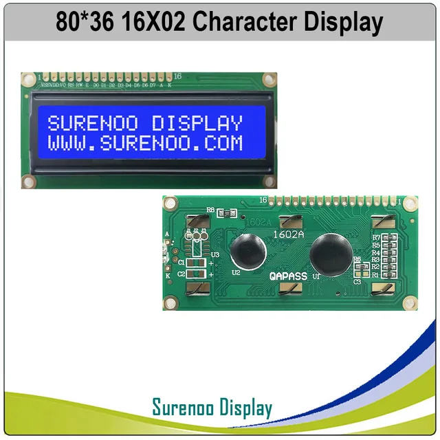 English / Japanese / Russian / European 1602 162 16X2 Character LCD Module Display Screen LCM Build-in SPLC780D Controller 2
