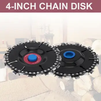 

4 Inch 22 Tooth Angle Grinder Chain Tray Disc Cutter Wood Grooved Saw Blade Woodworking Chain Grinder Chain Disc Sculpting Tools