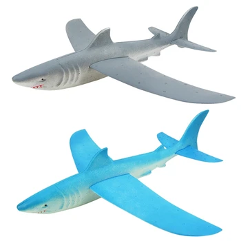 

2 PCS Foam Airplane Hand Launch Throwing Airplane Toy Glider Aircraft Inertial Foam Shark Plane Toy Model Kids Toys