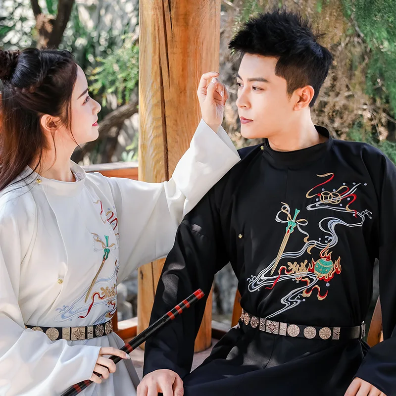 Hanfu Для женщин Для мужчин танцевальные костюмы с вышивкой для девочек платье феи пара фестивальный рейв наряд древней китайской производительность Костюмы DC3394