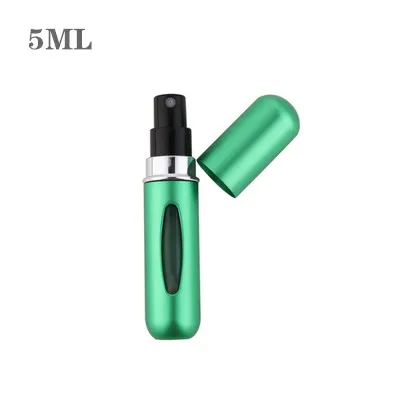 5ML Green 5 мл/8 мл портативный мини парфюм алюминиевая спрей-бутылка путешествия многоразового использования контейнер с распылителем с парфюмом пустые косметические товары - Цвет: 5ML Green
