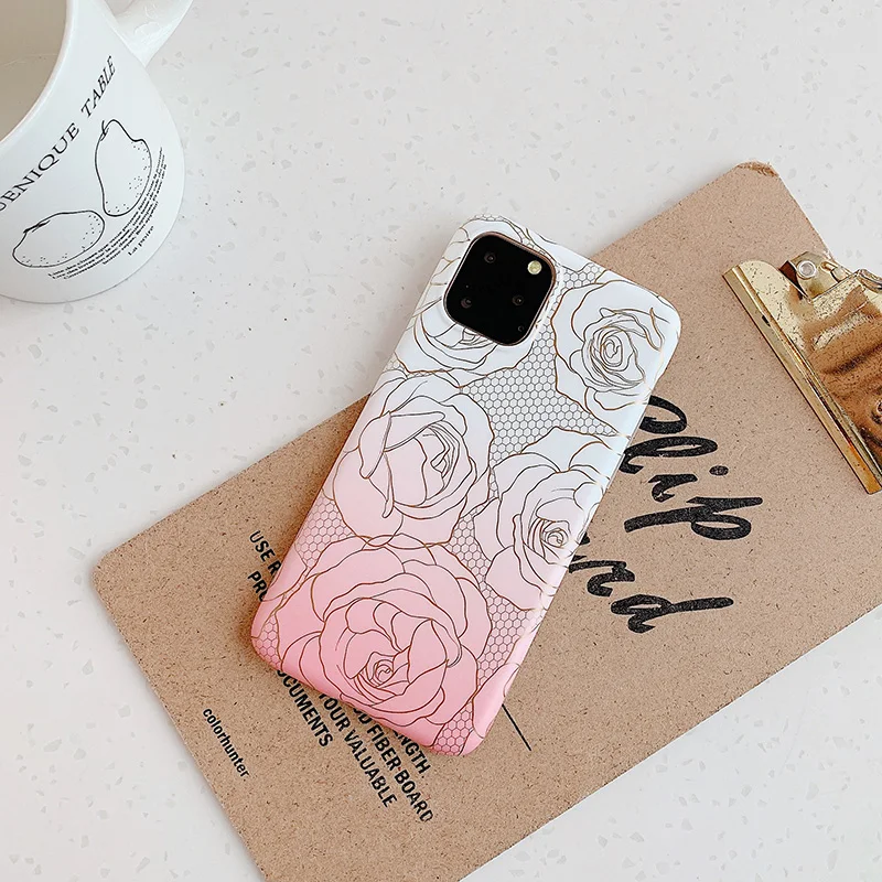 Чехол для телефона s для IPhone 11Pro XS Max X XR матовый чехол с цветком розы для IPhone 6 6S 7 8 11 Plus Мягкий силиконовый чехол