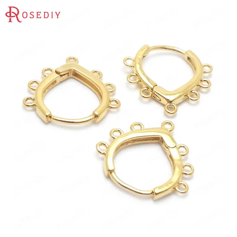

(37812)10PCS 17.5MM 24K Gold Color Brass Drop Shape Loop Earrings Hoops Jewelry Making Supplies Diy Findings Accessories