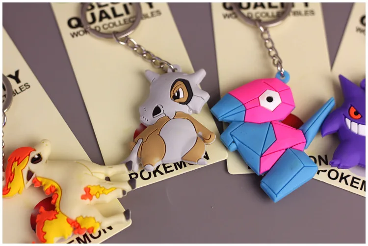 

New pokemon key chains toy Pikachu pokemon soft PVC key chain pokemon silicone key ring pendent gift