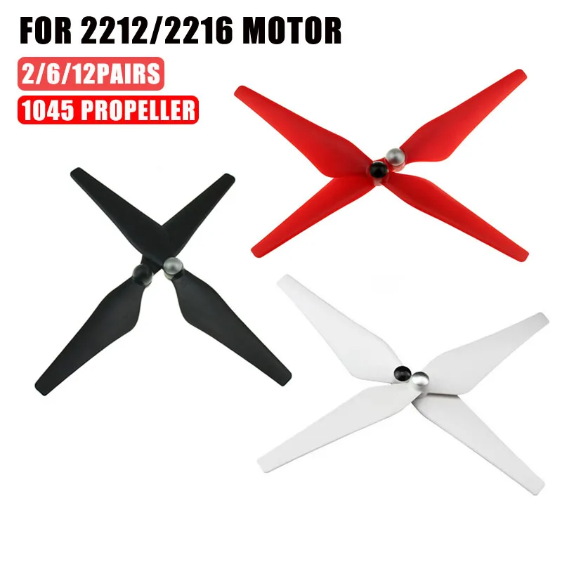 

2/6/12Pairs New Upgraded 1045 Propeller CW CCW Blade For 2212/2216 Motor Self Locking Multicopter Drone Spare Parts
