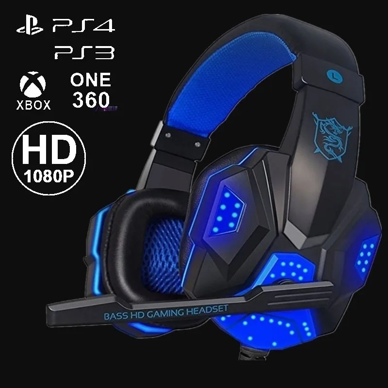 Gaming Headsets Big Headphones with Light Mic Stereo Earphones Deep Bass for PC Computer Gamer Laptop PS4 Games US Stock Gaming Headsets Big Headphones with Light Mic Stereo Earphones Deep Bass for PC Computer Gamer Laptop PS4 Games US Stock