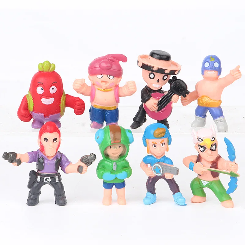 

2019 5cm 8pcs/lot hot-selling Game Brawls figure game cartoon action figure model Spike Shelly Colt Leon PRIMO MORTIS doll