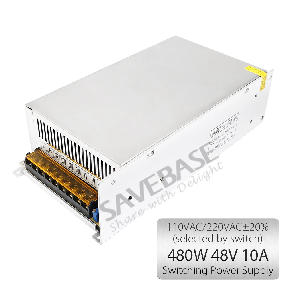 SAVEBASE 480W 48V10A Питание PSU для ЧПУ Драйвер Шагового Двигателя M542 M542H M860H 2M542 |