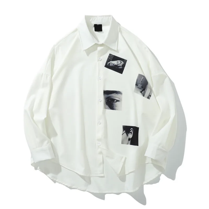 Printed Oversized Shirt Men Summer Turn 