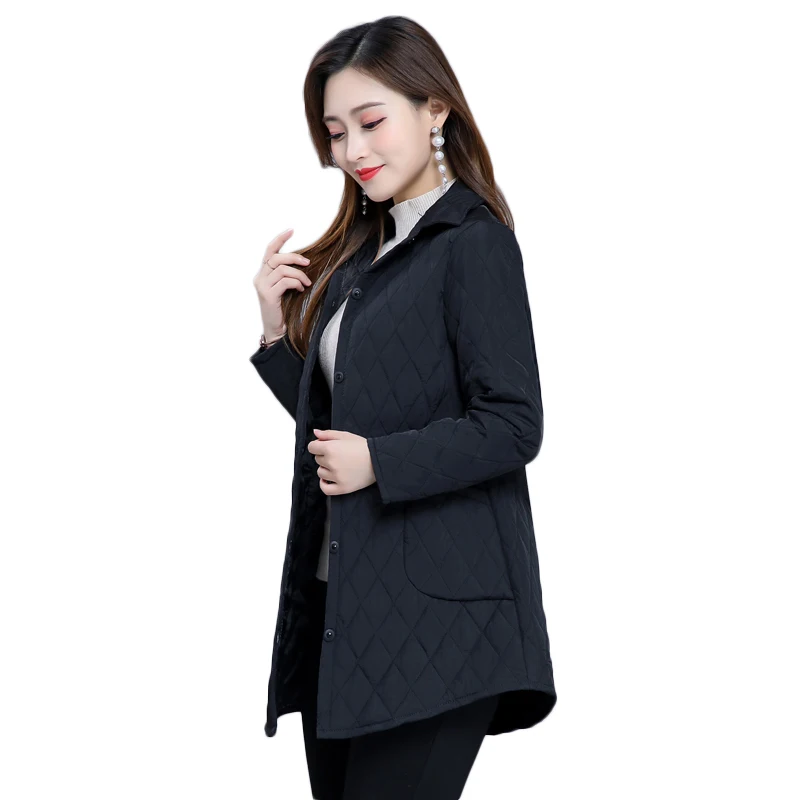 Autumn winter Warm thin quilted jacket Long-sleeved Jacket Parkas new middle age women cotton-padded tops mother Cotton coat 5