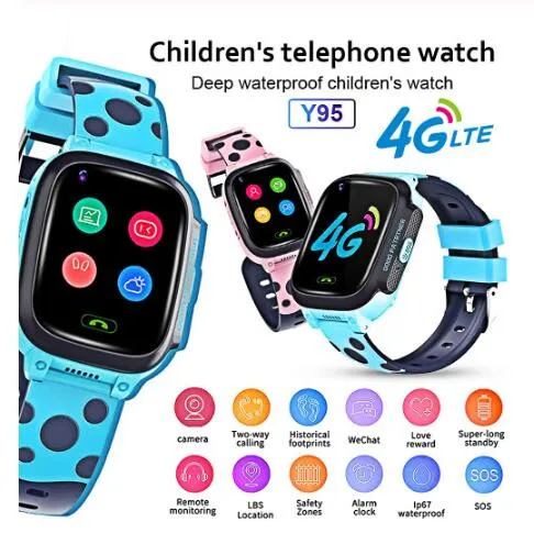 Y95 4G Child Smart Watch Phone GPS Kids Smart Watch Waterproof Wifi Antil-lost SIM Location Tracker Smartwatch HD Video Call