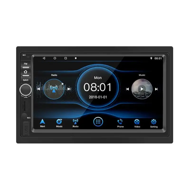 

7 inch Quad core Car Stereo Audio Radio GPS BT 4.0 WIFI MP5 Player Head Unit Mirror Link Dual Control Android System 8.1