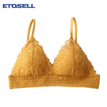 

Women French Lace Triangle Cup Beautiful Back Underwear Thin Section Wrapped Chest Tube Students No Steel Ring Gather Bra