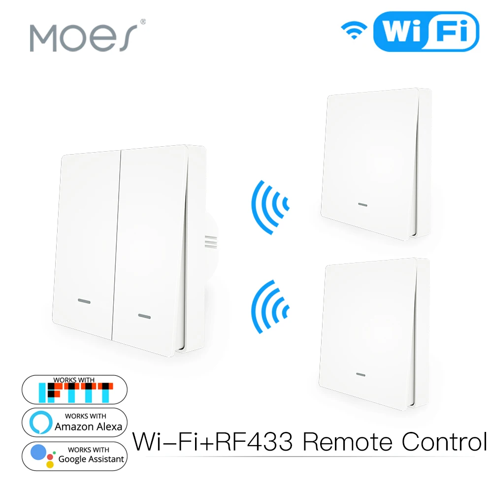 Умный двухсторонний кнопочный переключатель Wi Fi RF433 настенная панель комплект