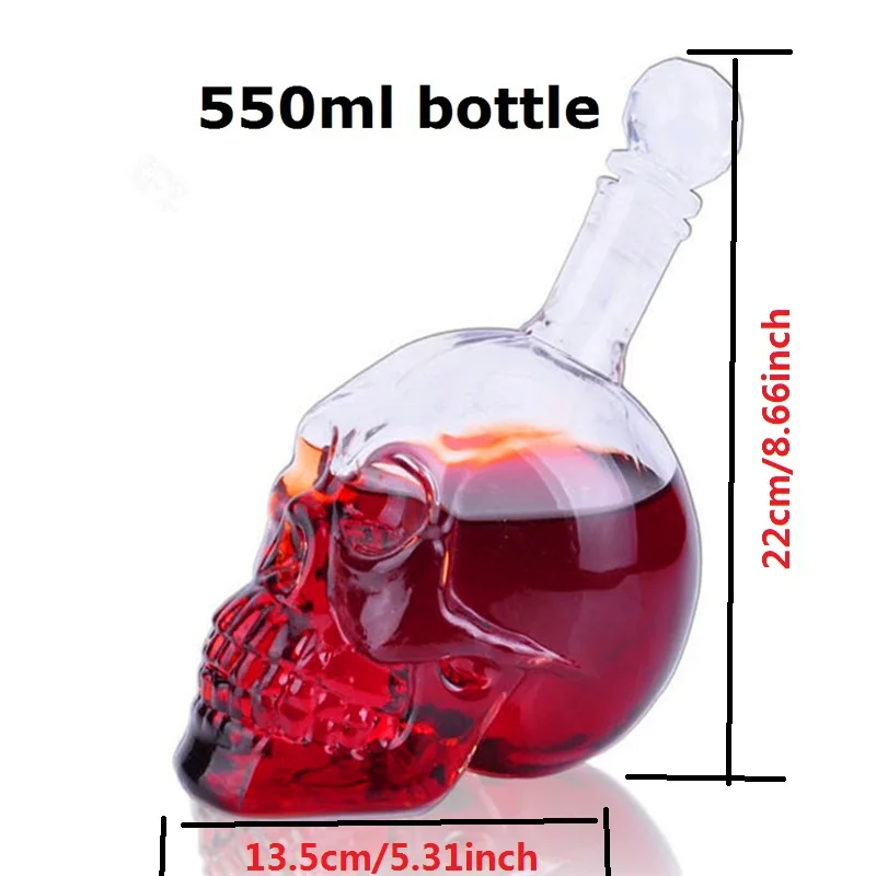Details about   Creative Crystal Skull Head Whiskey Vodka Wine Decanter Bottle Glass Beer Spirit 