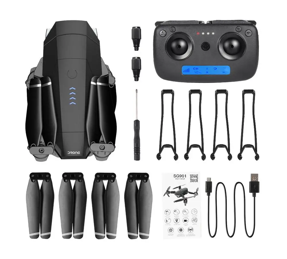 ZLL 2020 Новый Дрон с камерой SG901 4K HD Двойная камера дроны Квадрокоптер FPV