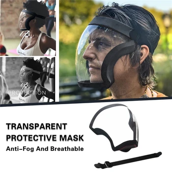 

Transpaernt Face Shield And Resiratop Mask All-Inclusive Face Protection Clear Anti Splash Saliva Anti-dust Mouth Mask J60