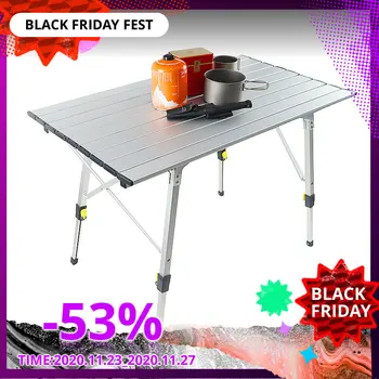 

Portable Folding Camping Table, Height Adjustable Ultralight Aluminum Alloy Table with Bag for Outdoor, Picnic, Fishing Backyard