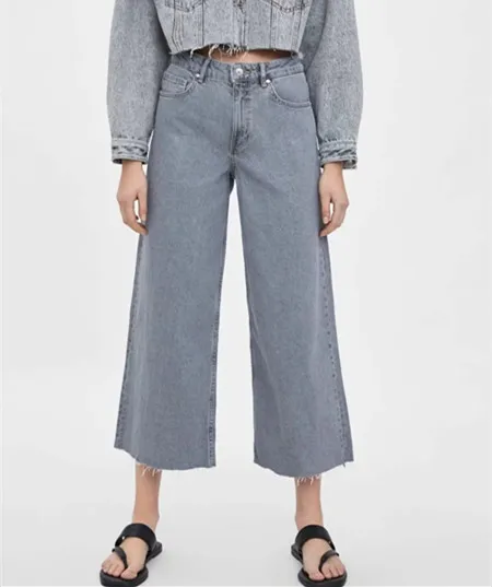 Увядшие высокие уличные вымытые широкие джинсы для женщин с высокой талией джинсы с заусенцами рваные джинсы для женщин в стиле бойфренд