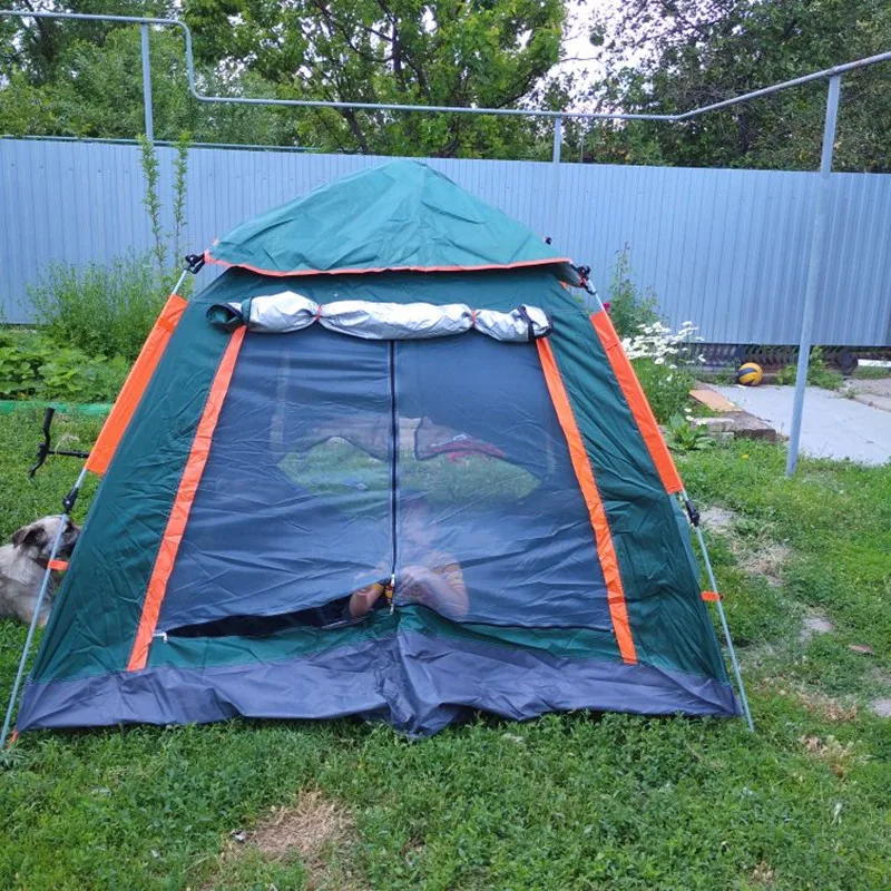 

Easy Setup Automatic Camping Tent 3-4 Person Roomy Summer Tourist Tent Sunscreen Self Driving Family Gazebo Marquee Tent 2 Size