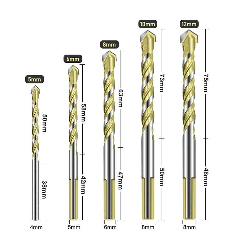 5/6/8/10/12mm Carbide Tipped Drill Bit 