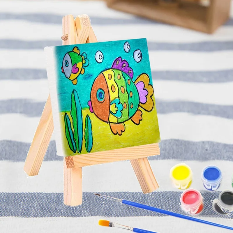 Painting Set Canvas Easel, Canvas Art Painting Kids