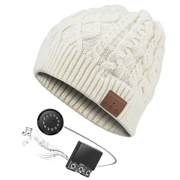 

New Wireless Bluetooth Earphone Hat Warm BT 4.2 Stereo Music Caps Solid Color Rhombus Knitted Cap Support Handsfree