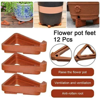 

12pcs Flower/Plant Pot Feet Invisible Pot Toes Lifters Pot Plant Stand Rack for Indoor and Outdoor Plant Pots JS23