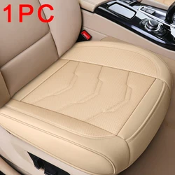 SEAMETAL Luxury PU Leather Car Seat Cover - Universal All-Season Interior Protection Pad (1pc front beige)