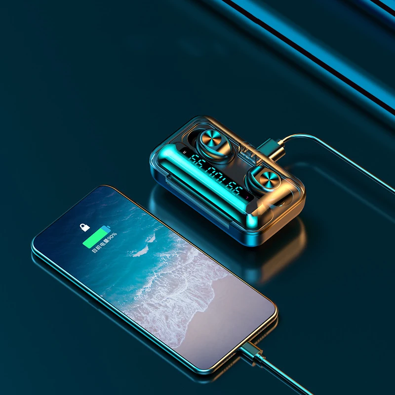 TWS Bluetooth Earphone F9 10 Wireless headphone with LED Display Waterproof Charging Box headset gamer earbuds for xiaomi pk i12