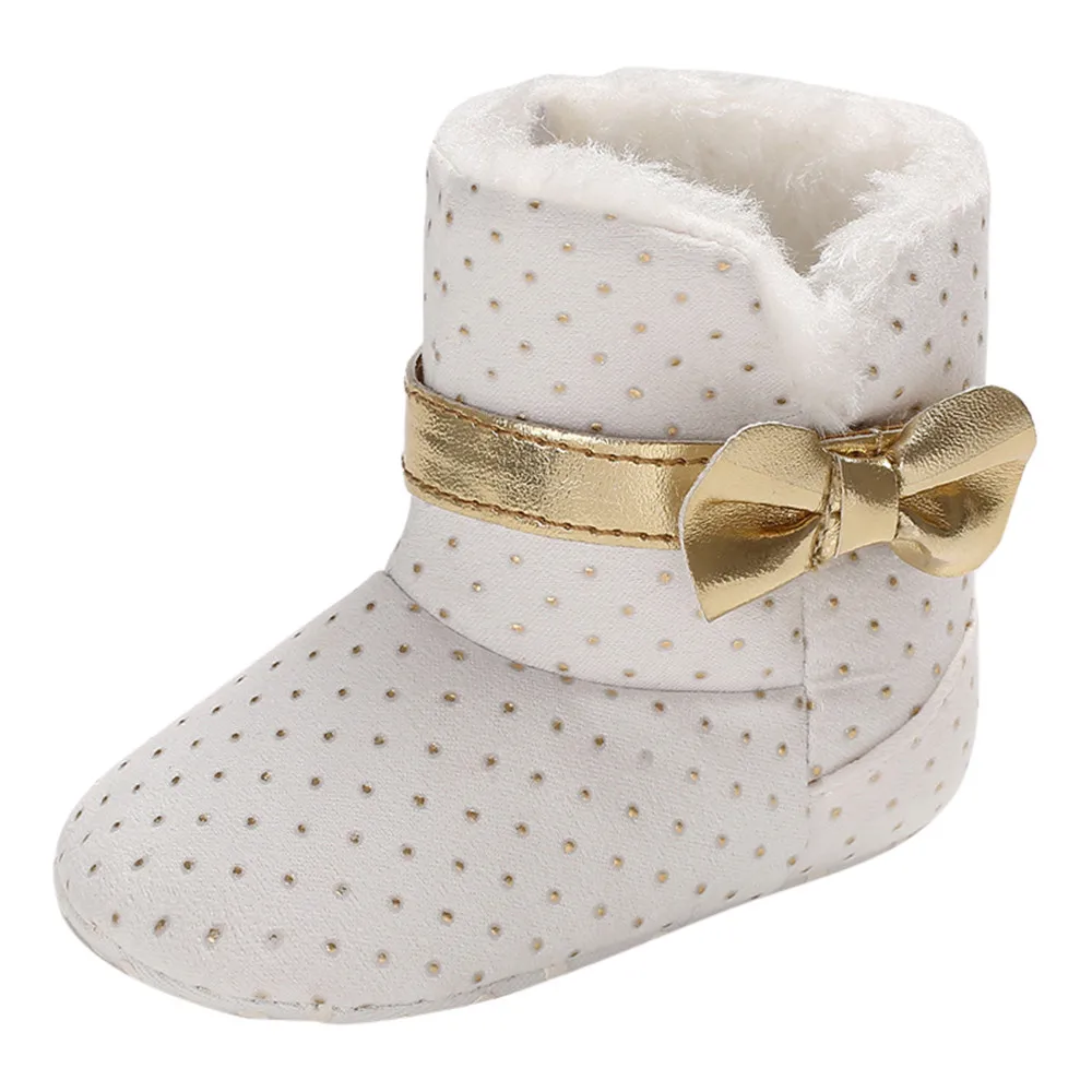 Baby Toddler Kids Boots Baby Girl Soft Booties Bow Wave Point Snow Boots Toddler Warm Shoes Baby Girls детская зимняя обувь